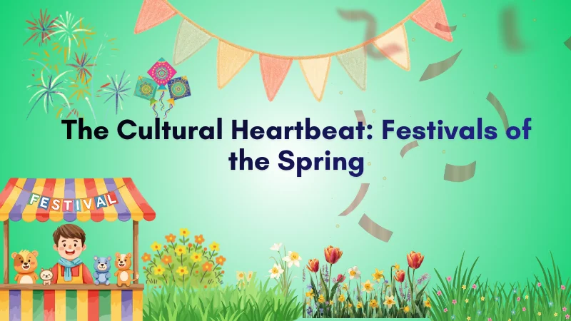 A representation of Vasant or spring season festivals in India ,the season of rituraj and colors
