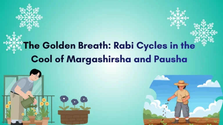 The Golden Breath Rabi Cycles in the Cool of Margashirsha and Pausha An illustration of sowing Rabi season crops in Winter and spring .I