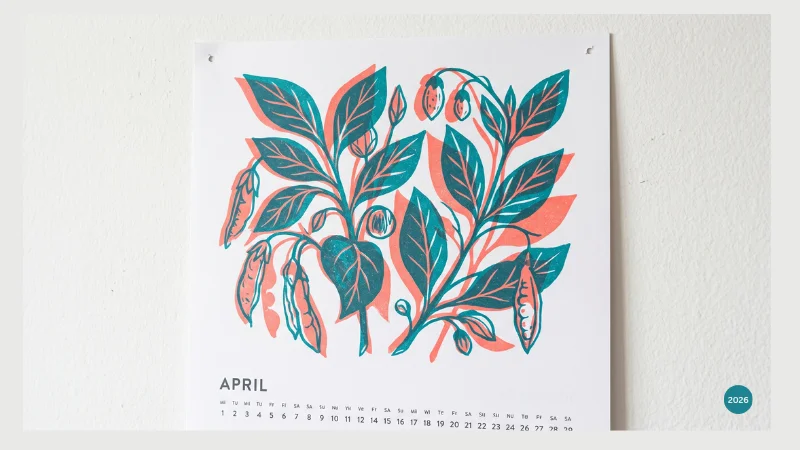 Pattachitra-inspired art calendar showing Hindi month names with traditional Odishan illustrated figures